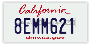 8EMM621 license plate in California