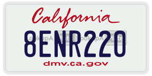 8ENR220 license plate in California