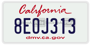 8EOJ313  license plate in CA