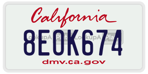8EOK674 license plate in California