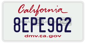 8EPE962  license plate in CA