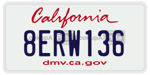 8ERW136 license plate in California
