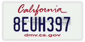 8EUH397 license plate in California