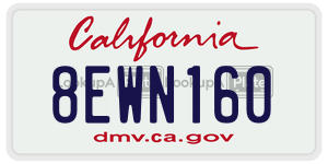 8EWN160  license plate in CA