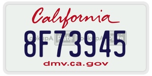 8F73945  license plate in CA