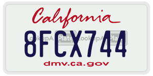 8FCX744 license plate in California