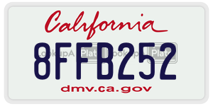 8FFB252 license plate in California