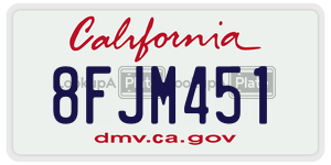8FJM451 license plate in California