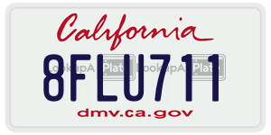 8FLU711  license plate in CA