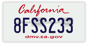 8FSS233  license plate in CA