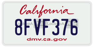 8FVF376 license plate in California
