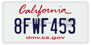 8FWF453 license plate in California