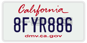 8FYR886 license plate in California
