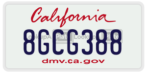8GCG388 license plate in California