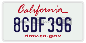 8GDF396 license plate in California