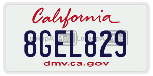 8GEL829 license plate in California