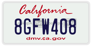 8GFW408  license plate in CA