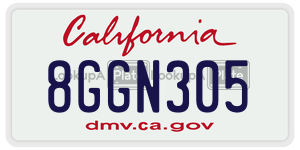 8GGN305 license plate in California