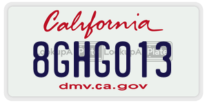 8GHG013 license plate in California