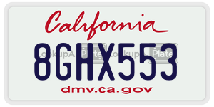 8GHX553 license plate in California