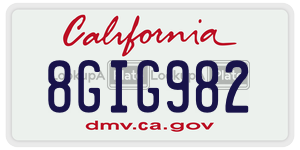 8GIG982 license plate in California