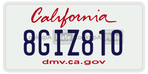 8GIZ810 license plate in California