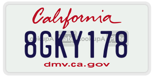 8GKY178 license plate in California