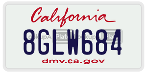 8GLW684 license plate in California