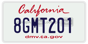 8GMT201 license plate in California
