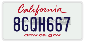 8GQH667 license plate in California