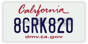 8GRK820 license plate in California