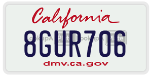 8GUR706 license plate in California