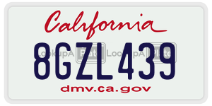 8GZL439 license plate in California