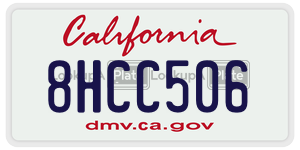 8HCC506  license plate in CA