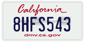 8HFS543 license plate in California