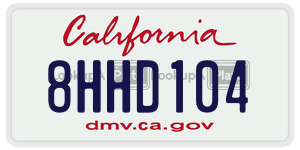 8HHD104  license plate in CA