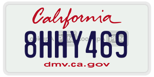 8HHY469  license plate in CA