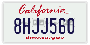 8HJJ560 license plate in California