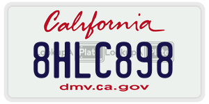 8HLC898 license plate in California