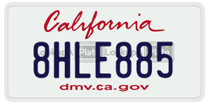 8HLE885  license plate in CA