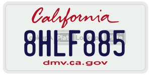8HLF885  license plate in CA