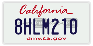 8HLM210 license plate in California