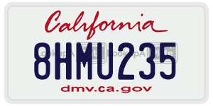 8HMU235 license plate in California