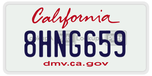 8HNG659  license plate in CA