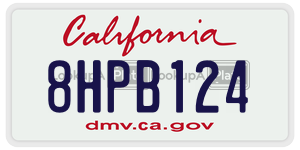 8HPB124  license plate in CA