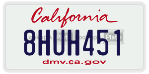 8HUH451 license plate in California