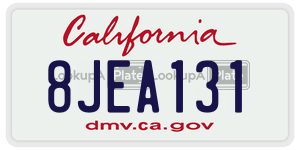 8JEA131 license plate in California