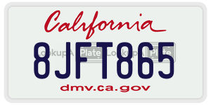8JFT865 license plate in California