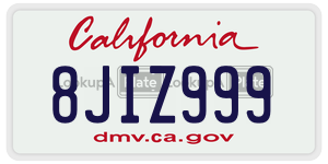 8JIZ999 license plate in California