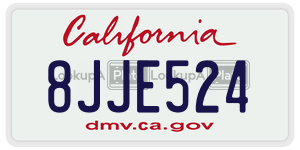 8JJE524  license plate in CA